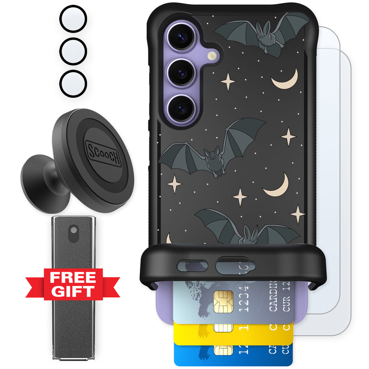 Scooch Wingmate Batty Skies for Galaxy S24 — Defender Bundle