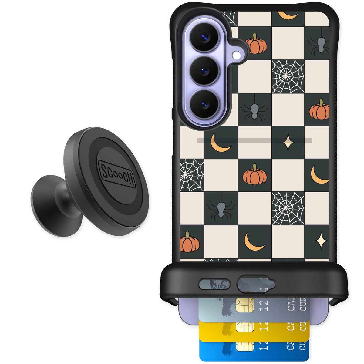 Scooch Wingmate Spooky Squares for Galaxy S26+ — Starter Bundle