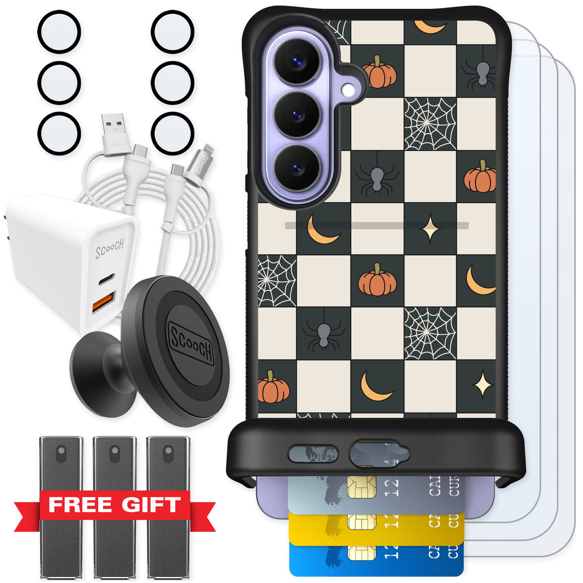 Scooch Wingmate Spooky Squares for Galaxy S26+ — Ultimate Bundle