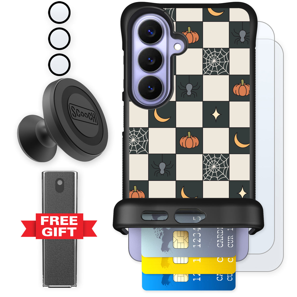 Scooch Wingmate Spooky Squares for Galaxy S26 — Defender Bundle