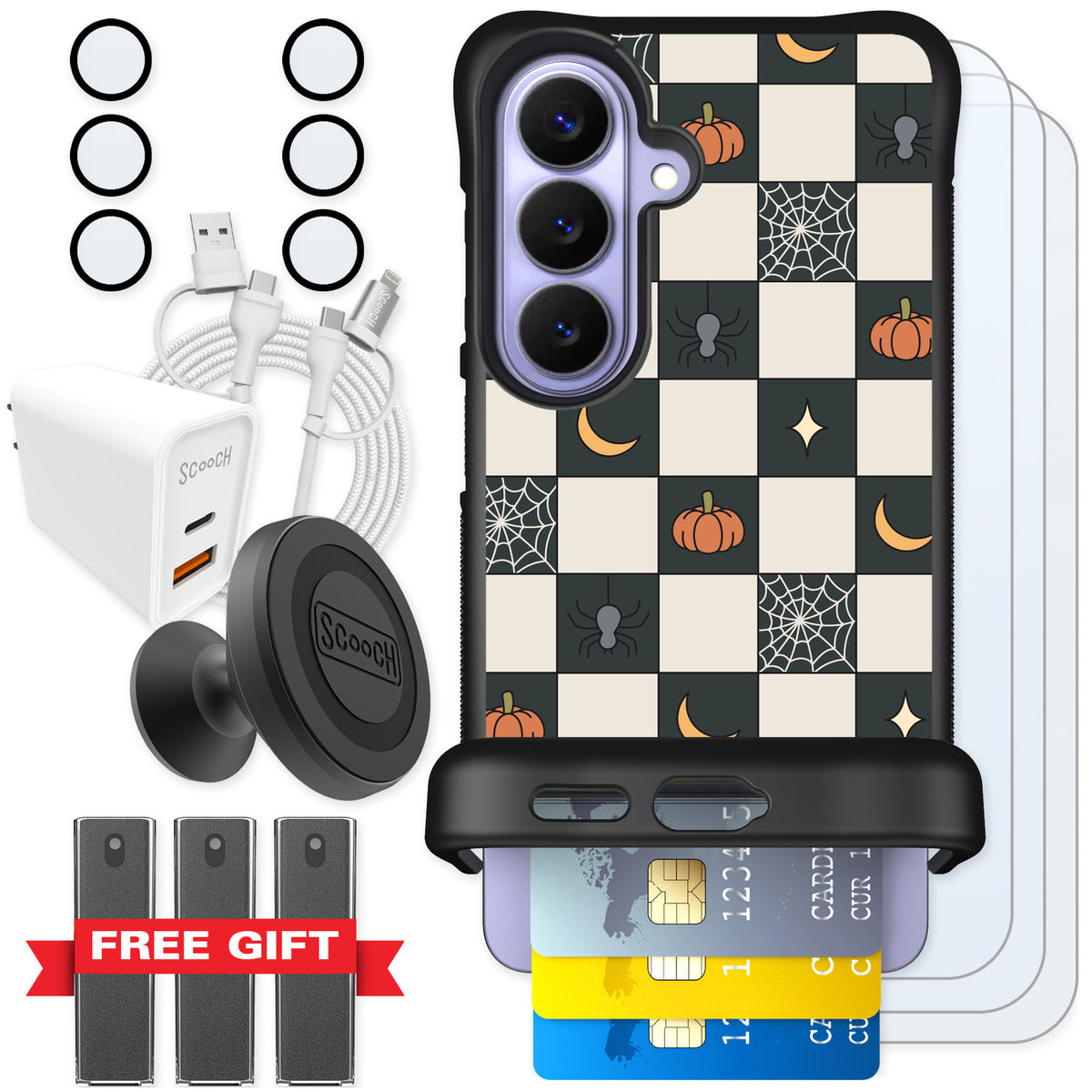 Scooch Wingmate Spooky Squares for Galaxy S26 — Ultimate Bundle