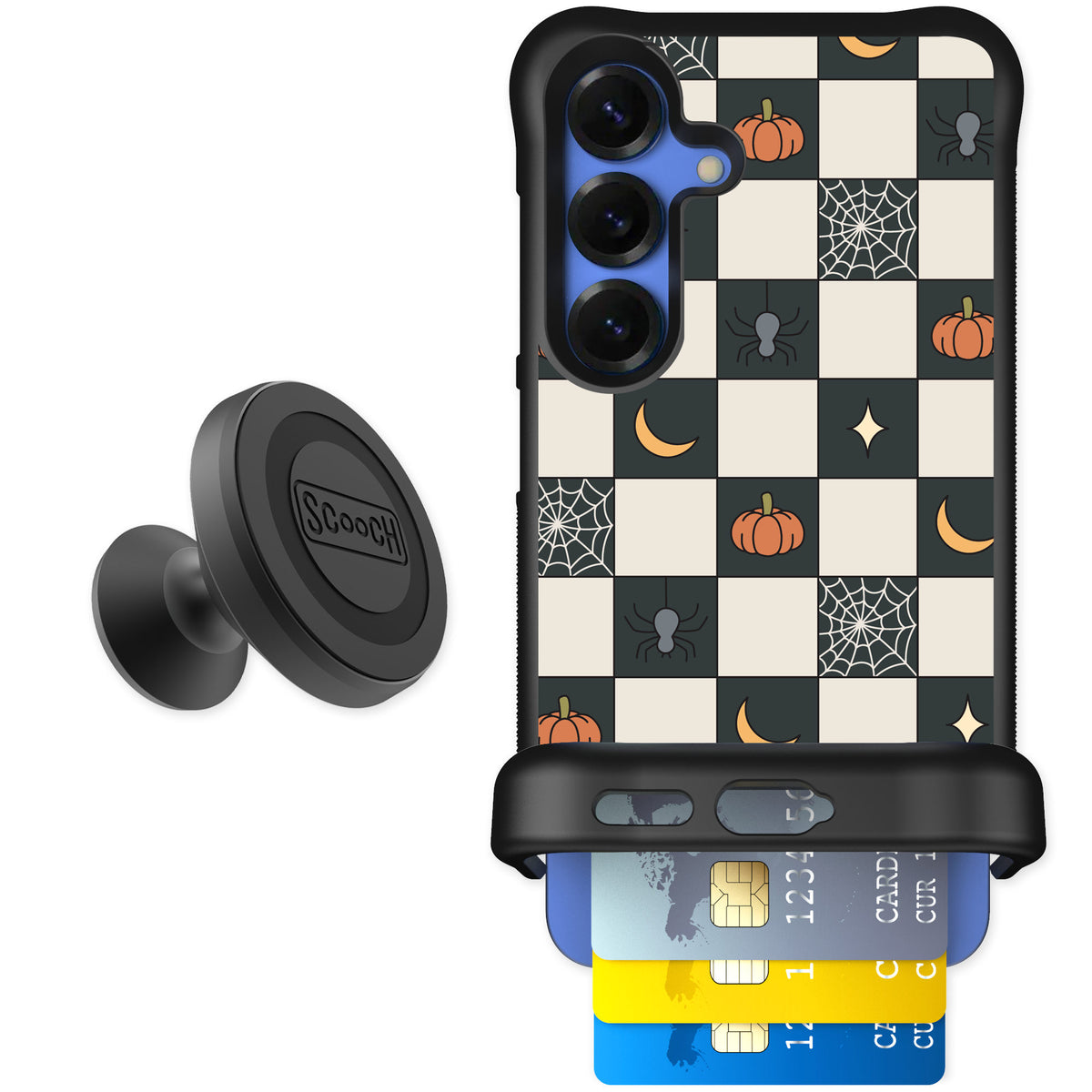 Scooch Wingmate Spooky Squares for Galaxy S25 — Starter Bundle