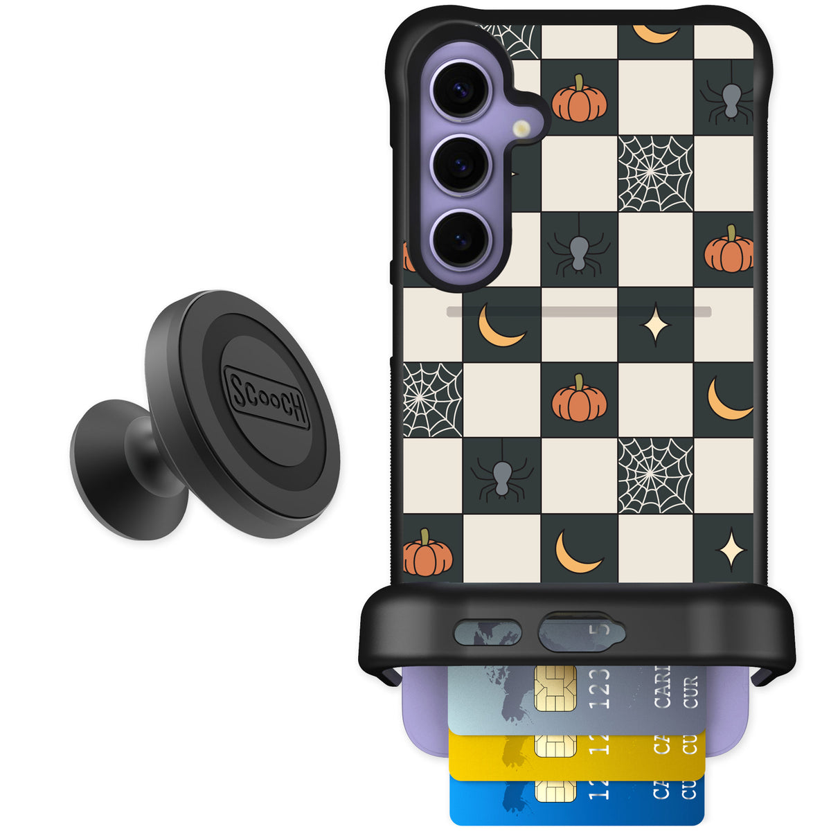 Scooch Wingmate Spooky Squares for Galaxy S24+ — Starter Bundle