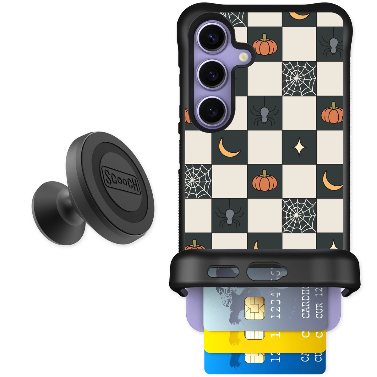 Scooch Wingmate Spooky Squares for Galaxy S24 — Starter Bundle