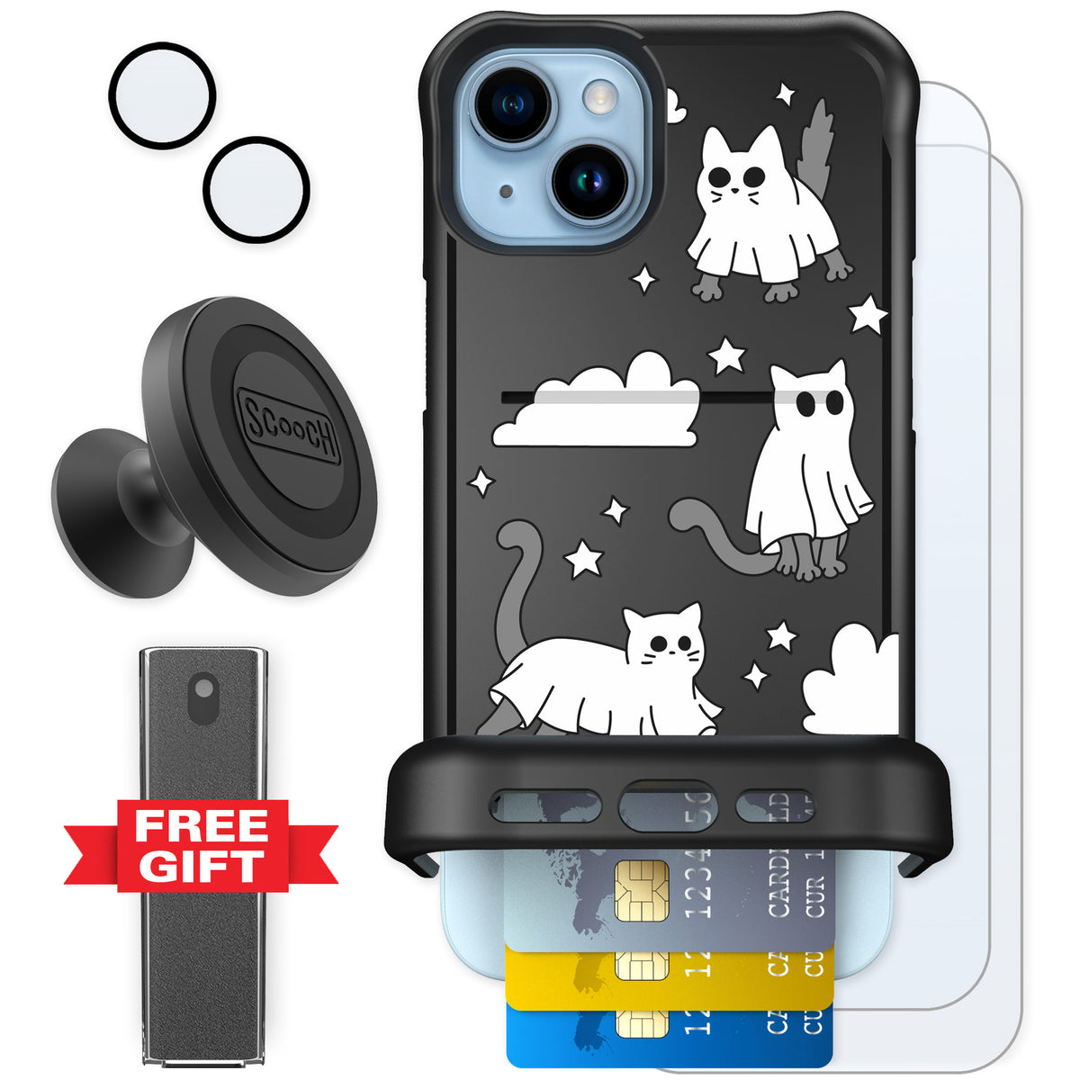 Scooch Wingmate Scaredy Cats for iPhone 14 Plus — Defender Bundle