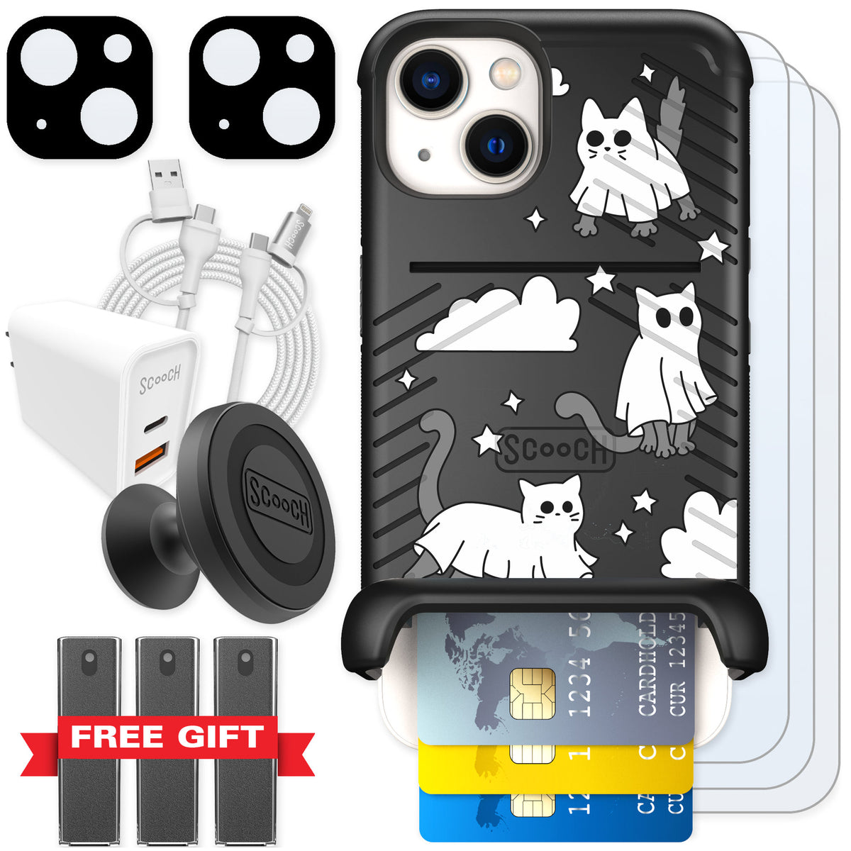 Scooch Wingmate Scaredy Cats for iPhone 13 — Ultimate Bundle