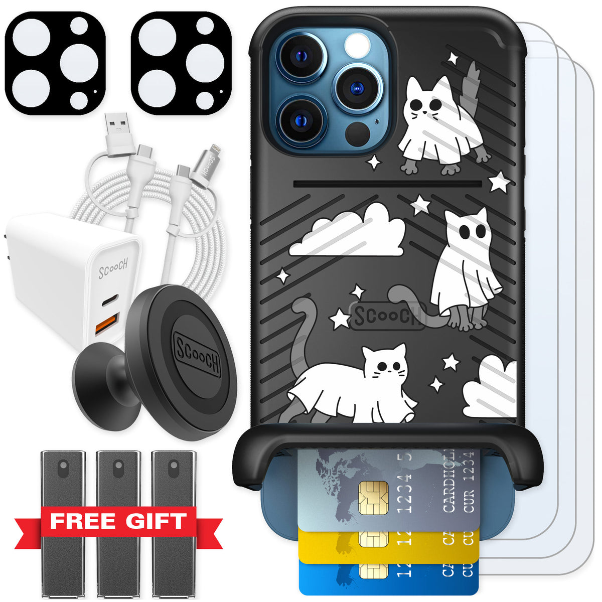Scooch Wingmate Scaredy Cats for iPhone 12 Pro Max — Ultimate Bundle