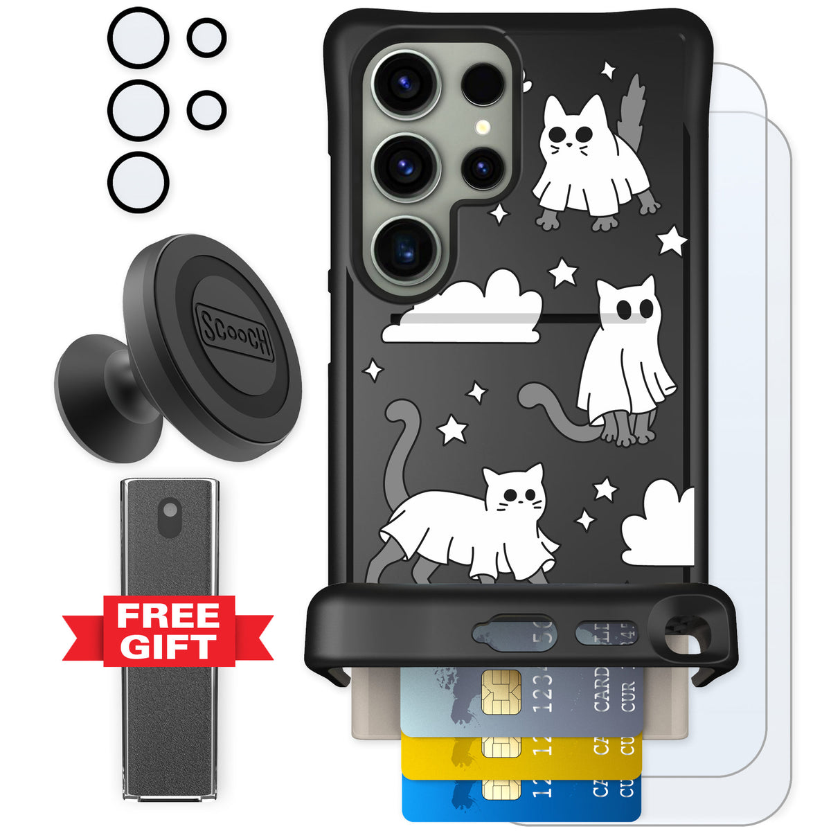 Scooch Wingmate Scaredy Cats for Galaxy S24 Ultra — Defender Bundle