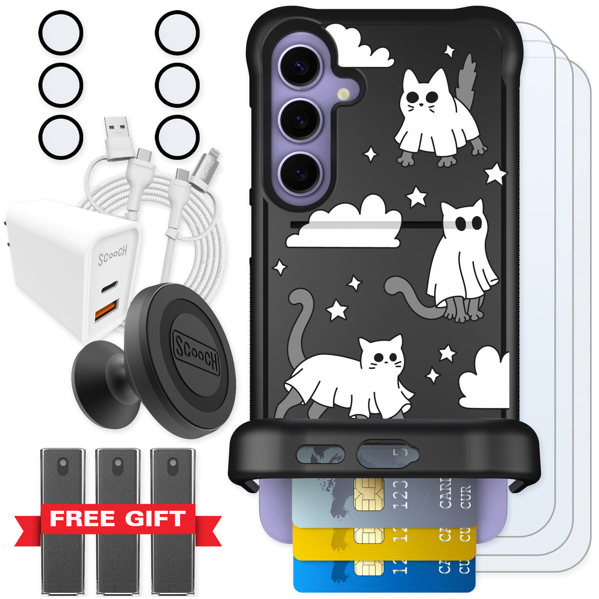 Scooch Wingmate Scaredy Cats for Galaxy S24+ — Ultimate Bundle