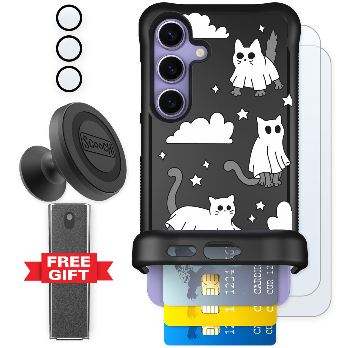 Scooch Wingmate Scaredy Cats for Galaxy S24 — Defender Bundle