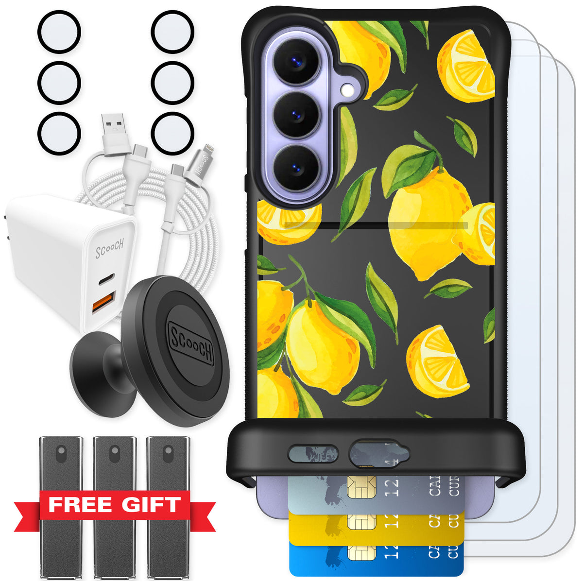 Scooch Wingmate Amalfi Lemons for Galaxy S26+ — Ultimate Bundle