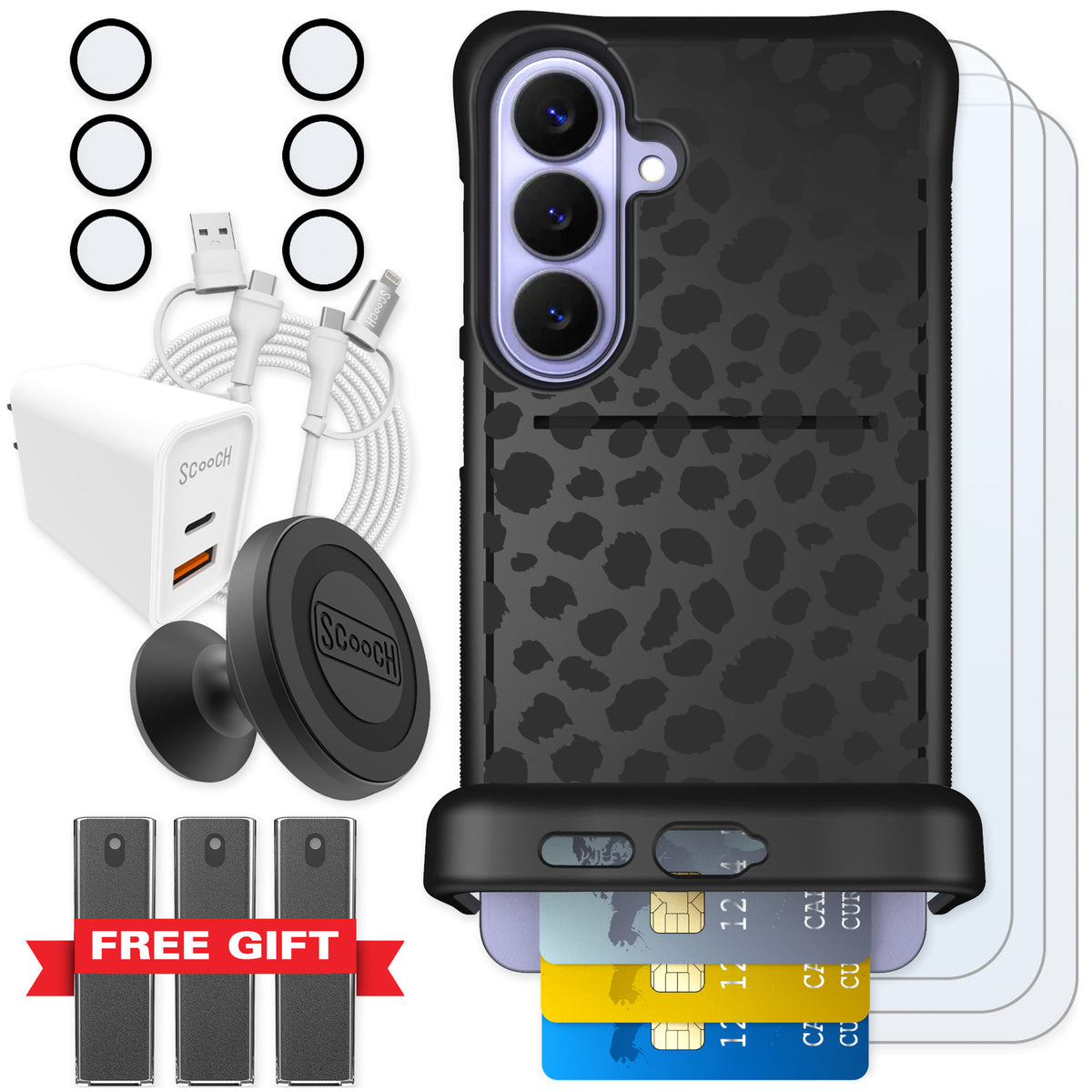 Scooch Wingmate Black Leopard for Galaxy S26+ — Ultimate Bundle