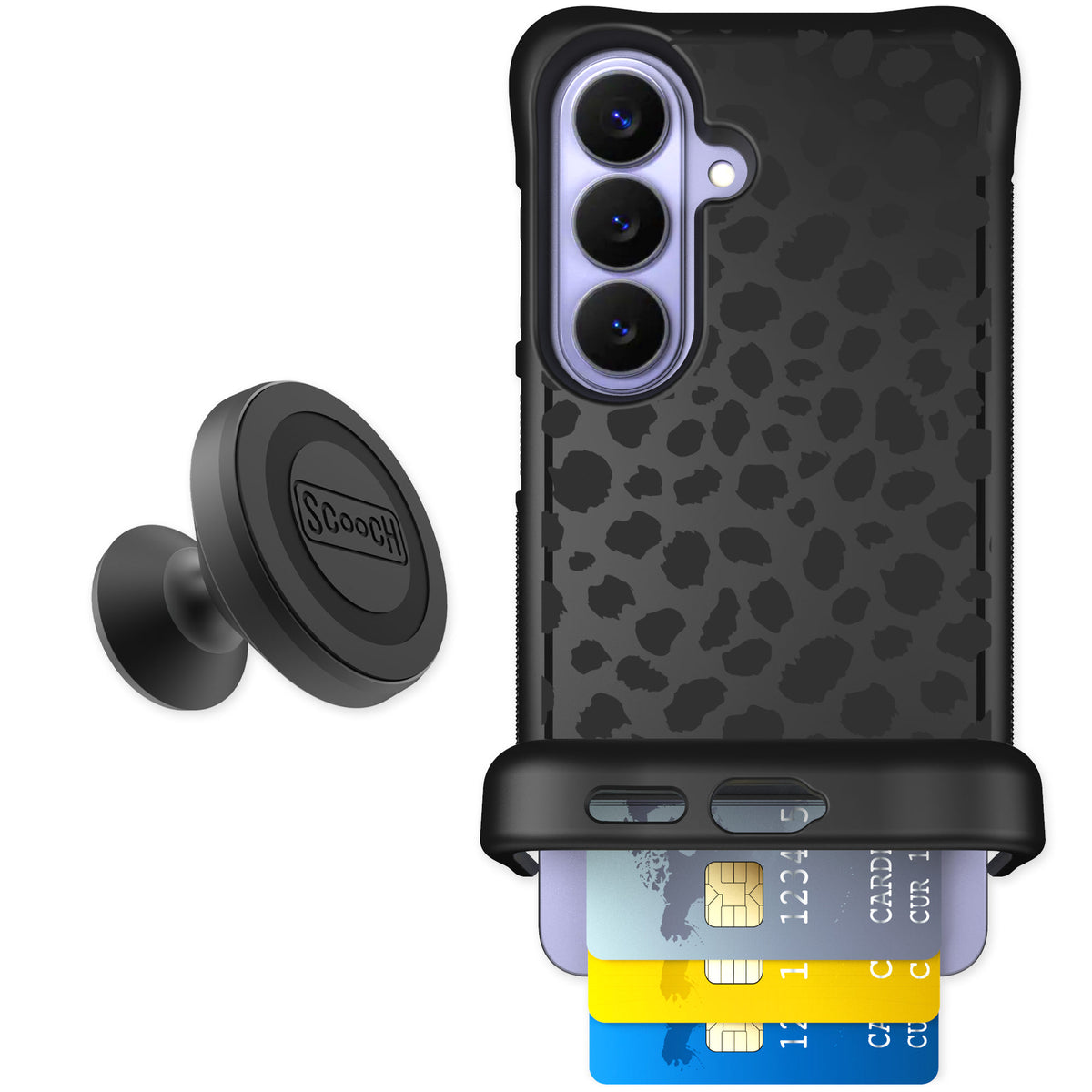 Scooch Wingmate Black Leopard for Galaxy S26 — Starter Bundle