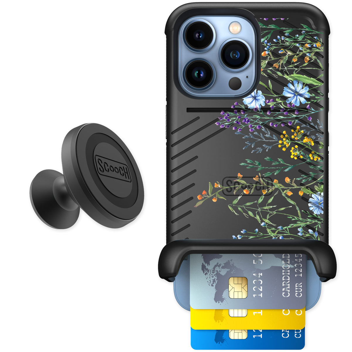 Scooch Wingmate Meadow Bloom for iPhone 13 Pro — Starter Bundle