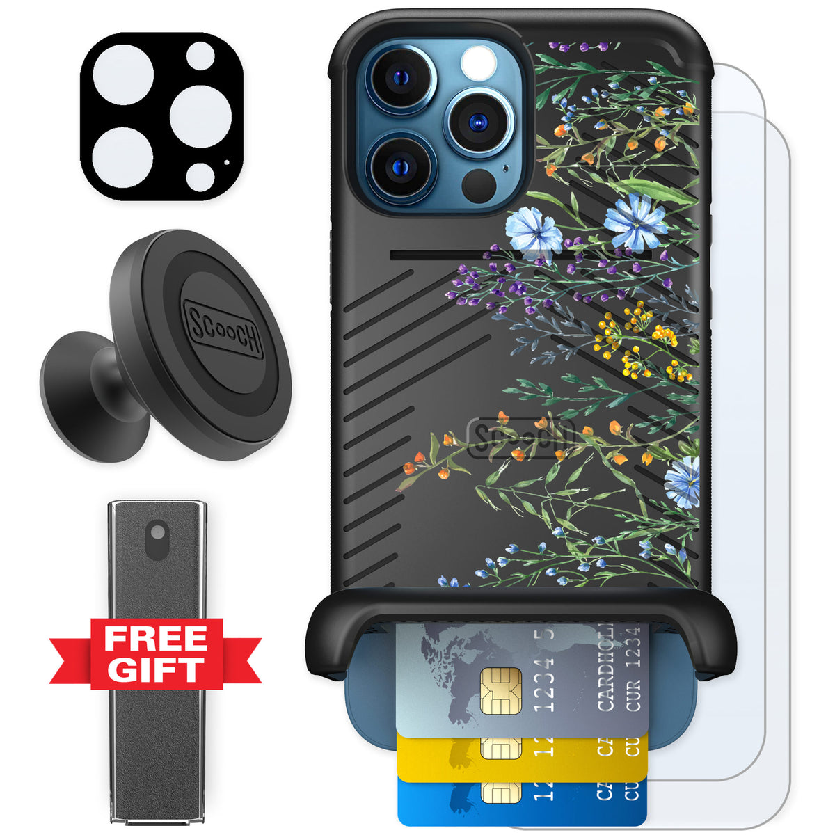 Scooch Wingmate Meadow Bloom for iPhone 12 Pro Max — Defender Bundle