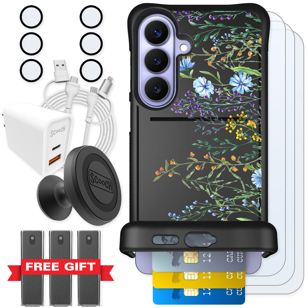 Scooch Wingmate Meadow Bloom for Galaxy S26+ — Ultimate Bundle