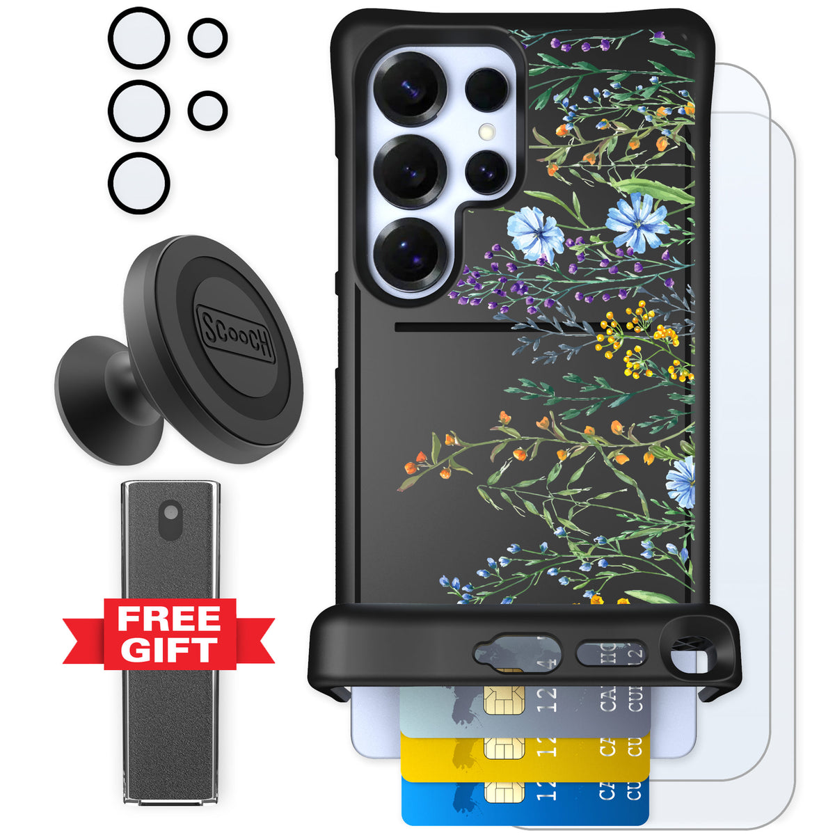 Scooch Wingmate Meadow Bloom for Galaxy S25 Ultra — Defender Bundle
