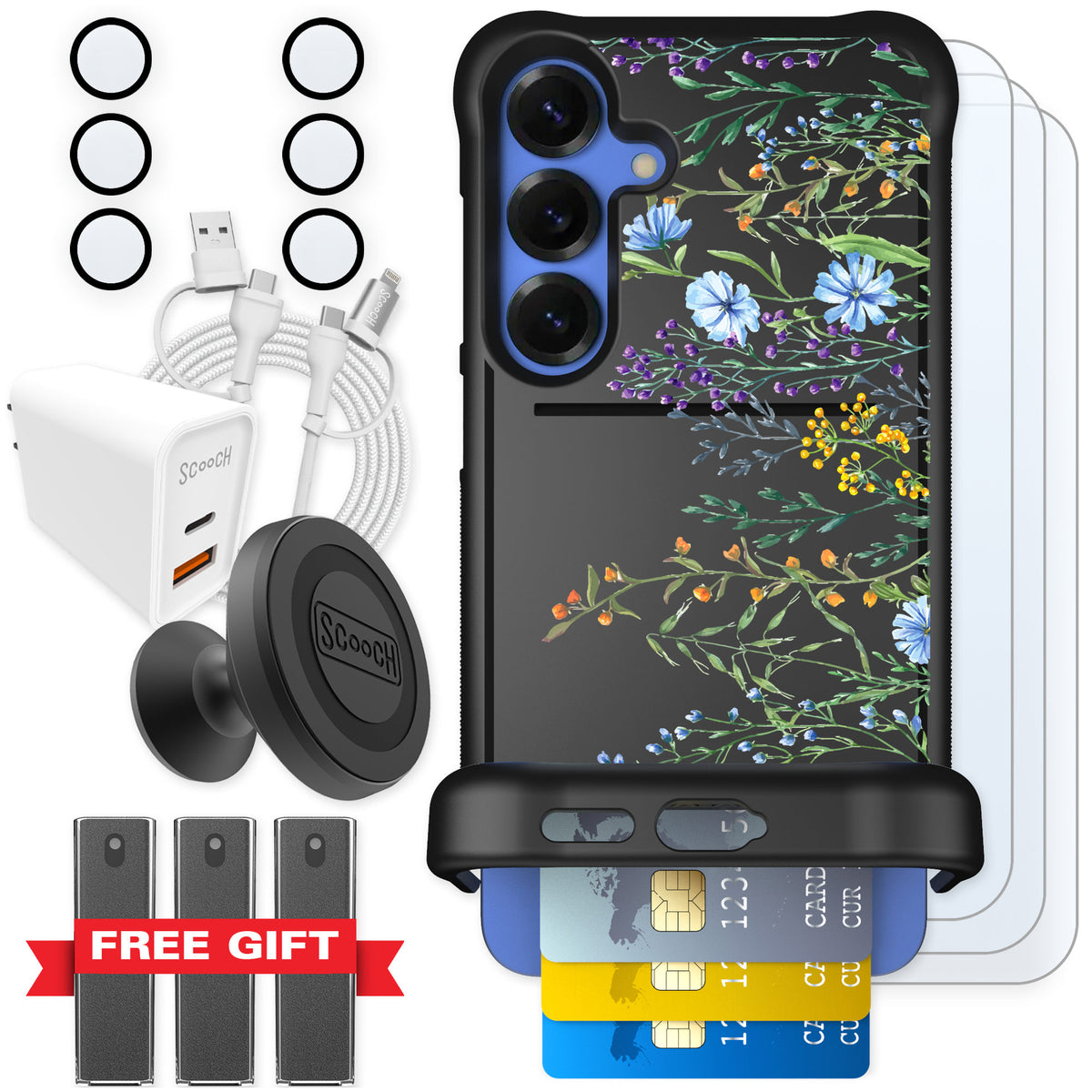 Scooch Wingmate Meadow Bloom for Galaxy S25+ — Ultimate Bundle
