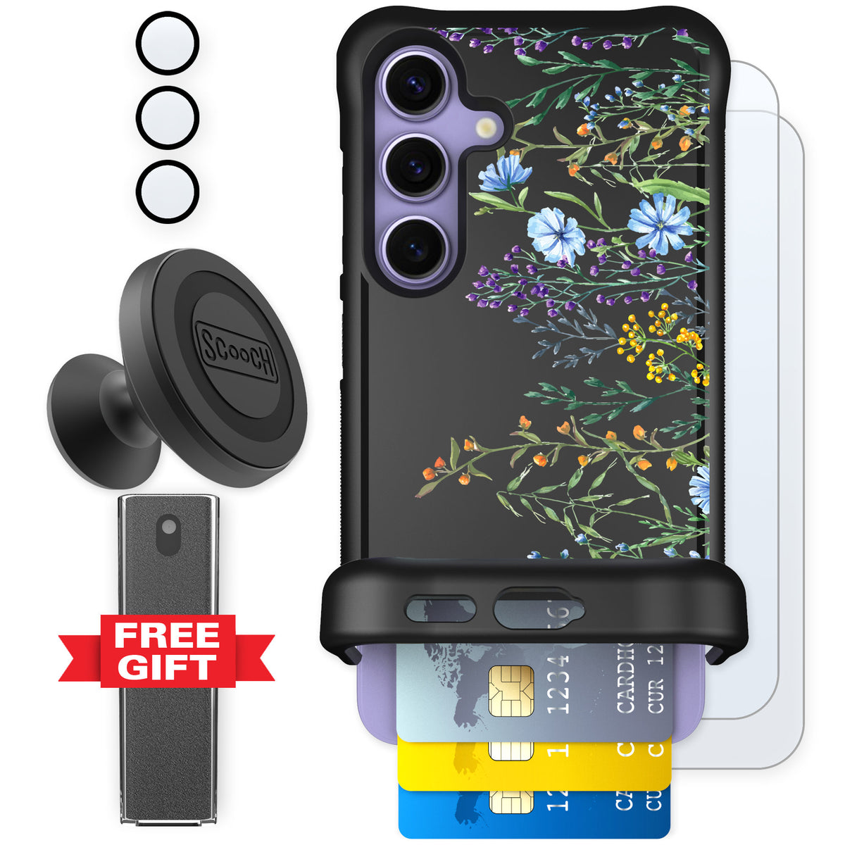 Scooch Wingmate Meadow Bloom for Galaxy S24 — Defender Bundle