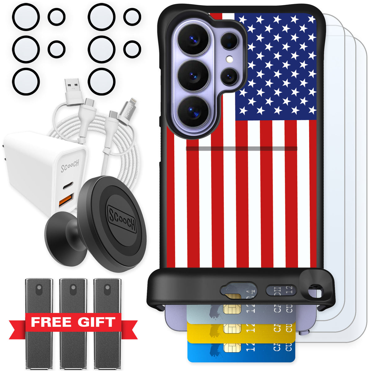 Scooch Wingmate Stars And Stripes for Galaxy S26 Ultra — Ultimate Bundle