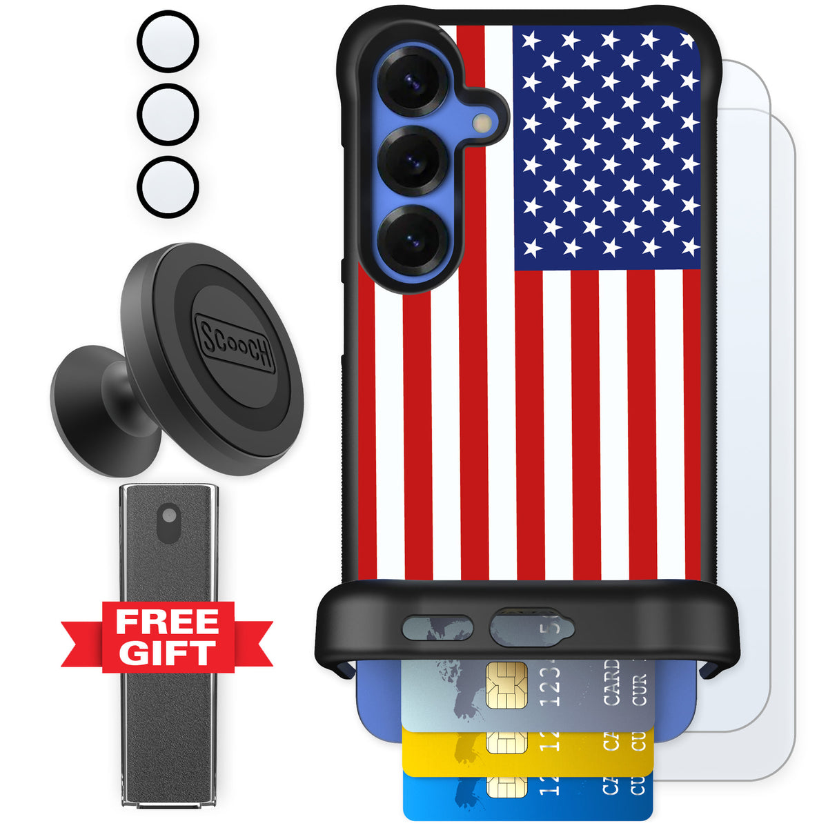 Scooch Wingmate Stars And Stripes for Galaxy S25+ — Defender Bundle