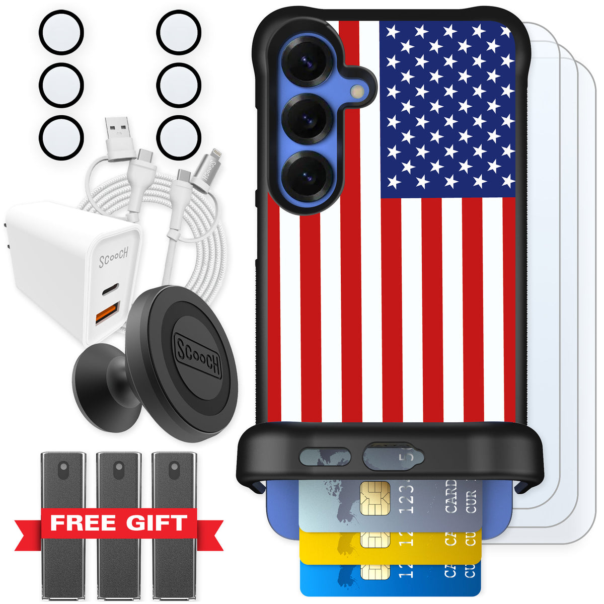 Scooch Wingmate Stars And Stripes for Galaxy S25+ — Ultimate Bundle