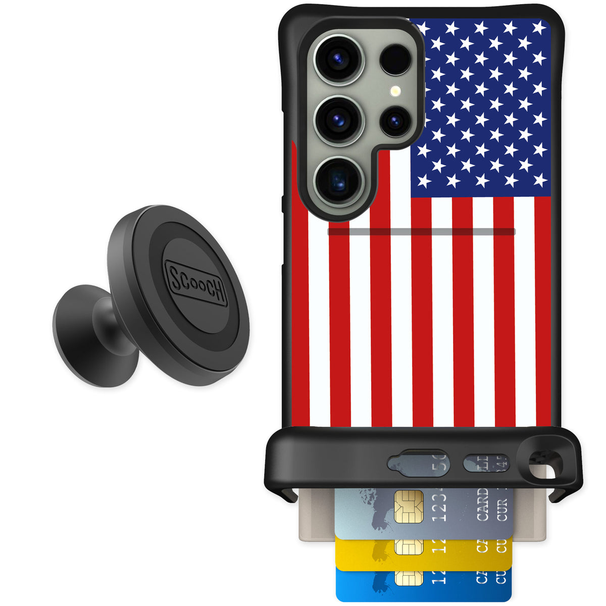 Scooch Wingmate Stars And Stripes for Galaxy S24 Ultra — Starter Bundle
