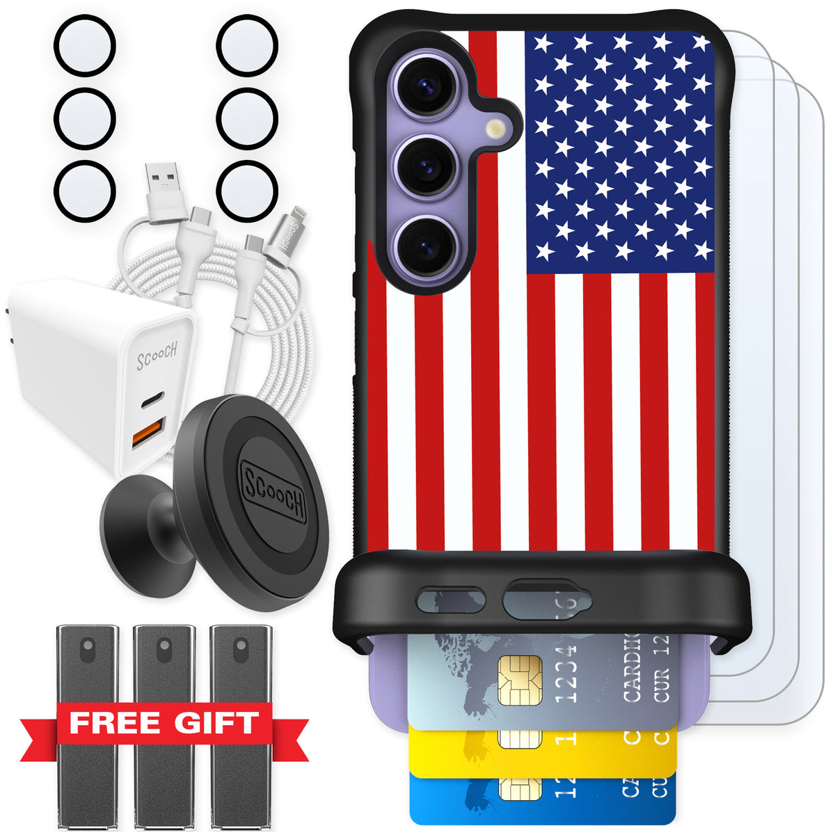 Scooch Wingmate Stars And Stripes for Galaxy S24 — Ultimate Bundle