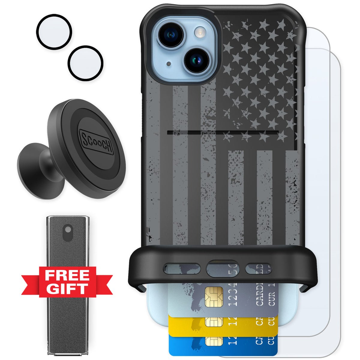 Scooch Wingmate Weathered Glory for iPhone 15 Plus — Defender Bundle