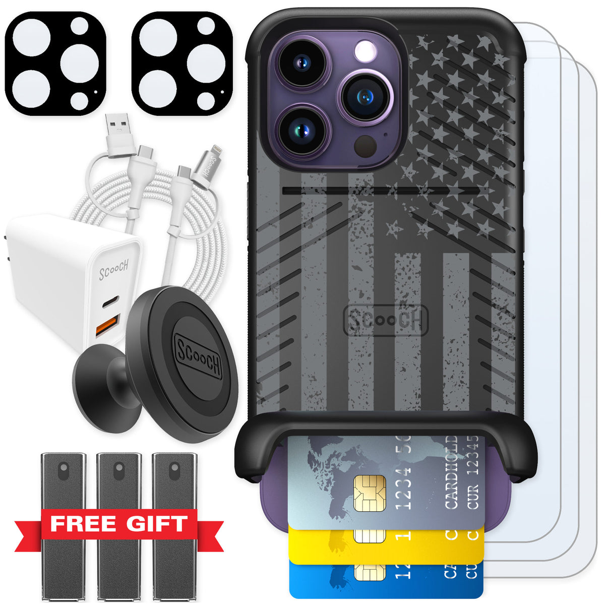 Scooch Wingmate Weathered Glory for iPhone 14 Pro — Ultimate Bundle