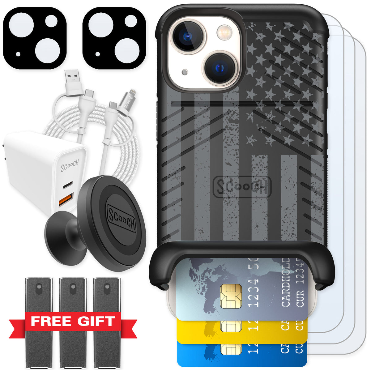 Scooch Wingmate Weathered Glory for iPhone 13 mini — Ultimate Bundle