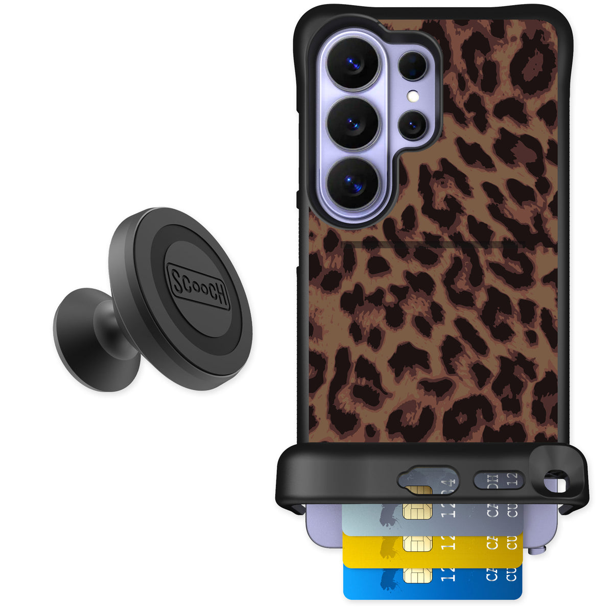 Scooch Wingmate Luxe Leopard for Galaxy S26 Ultra — Starter Bundle