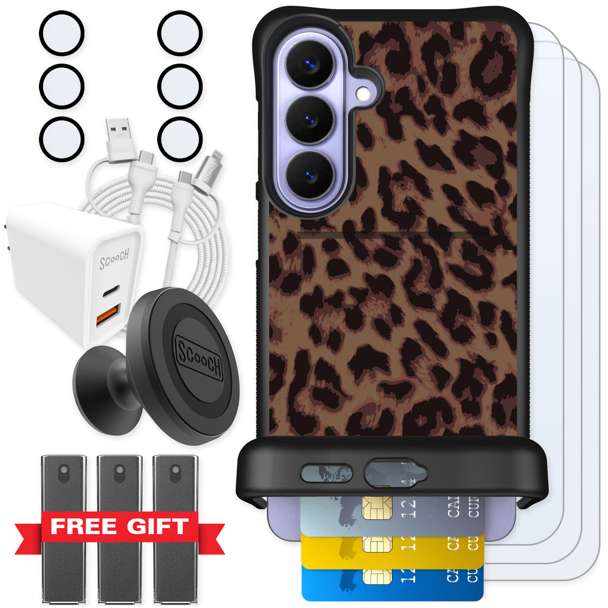 Scooch Wingmate Luxe Leopard for Galaxy S26+ — Ultimate Bundle