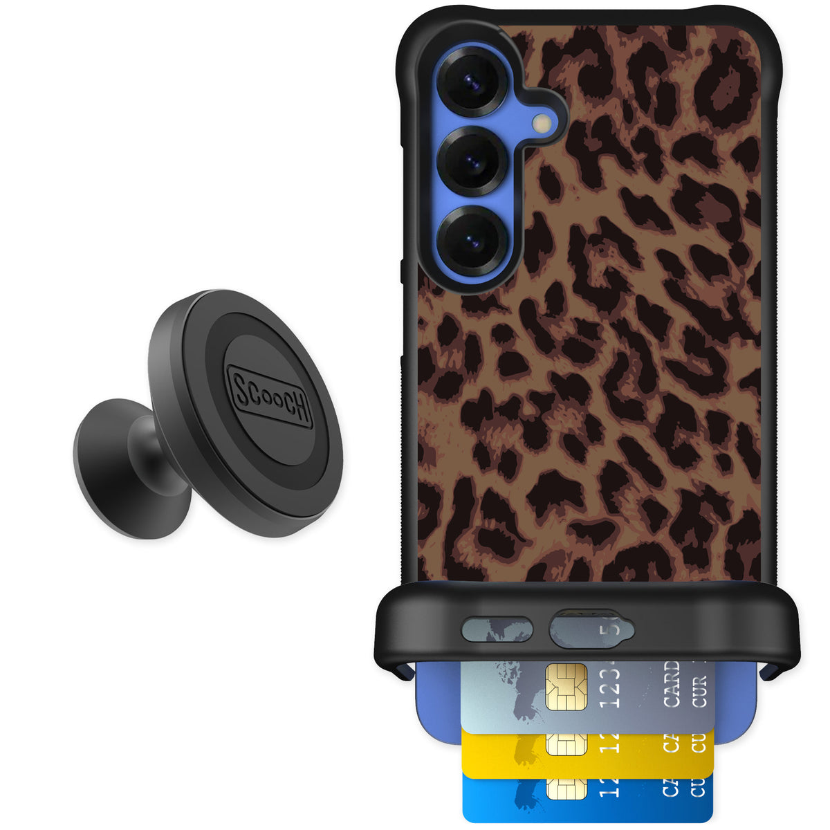 Scooch Wingmate Luxe Leopard for Galaxy S25+ — Starter Bundle