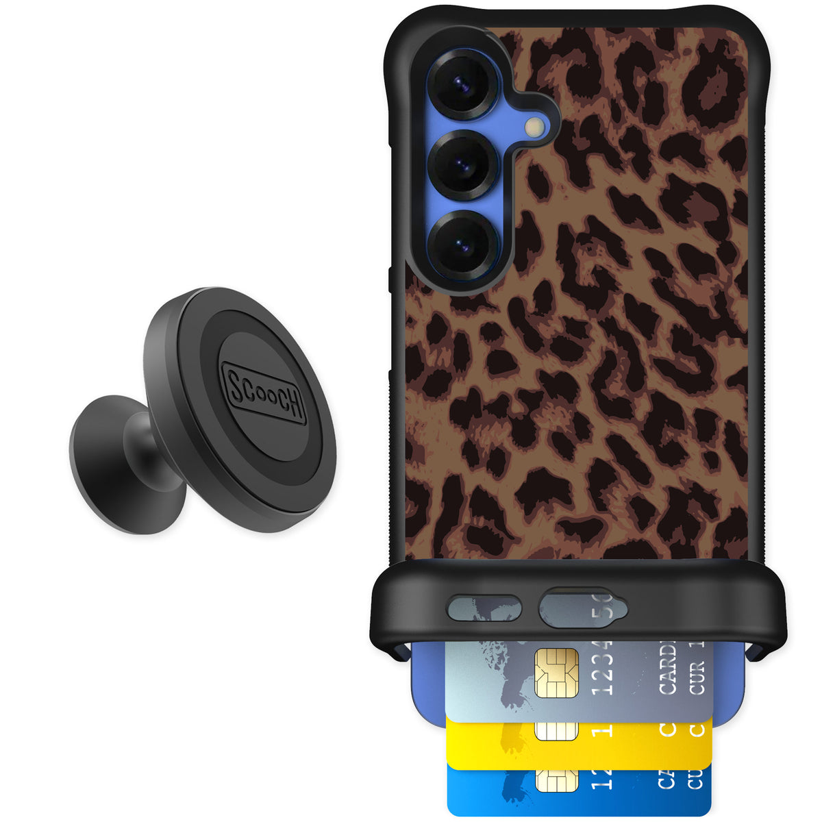 Scooch Wingmate Luxe Leopard for Galaxy S25 — Starter Bundle