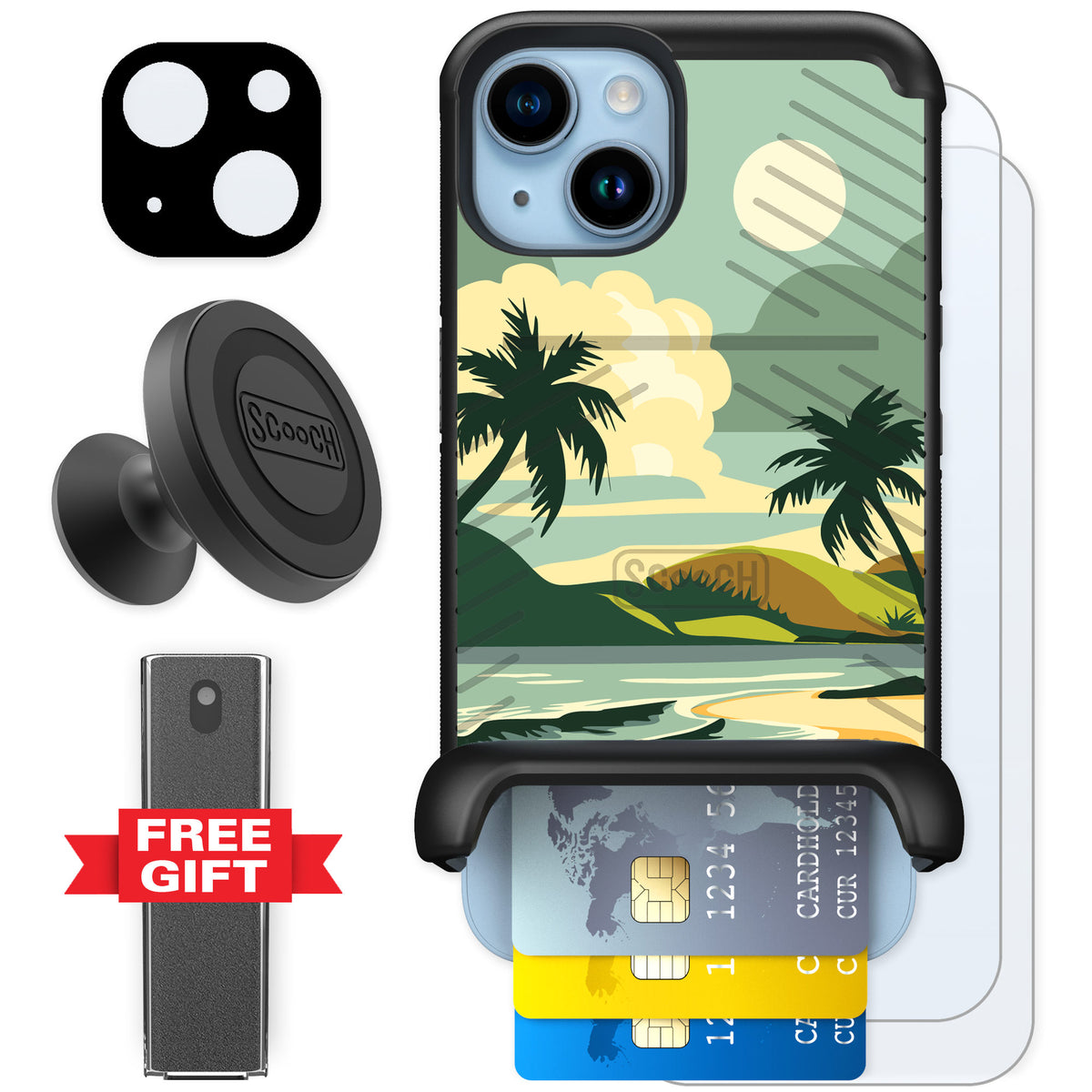 Scooch Wingmate Paradise Cove for iPhone 14 — Defender Bundle