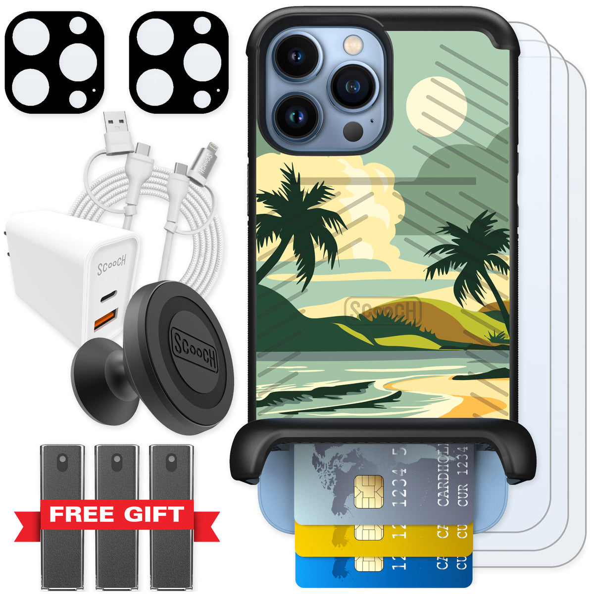 Scooch Wingmate Paradise Cove for iPhone 13 Pro Max — Ultimate Bundle