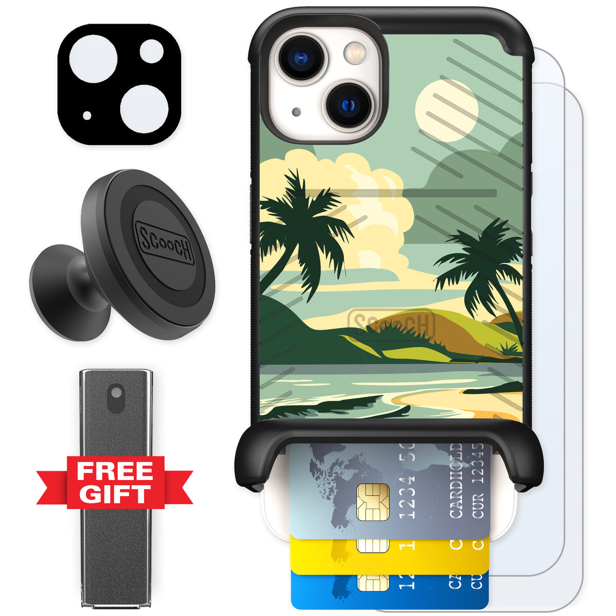 Scooch Wingmate Paradise Cove for iPhone 13 — Defender Bundle