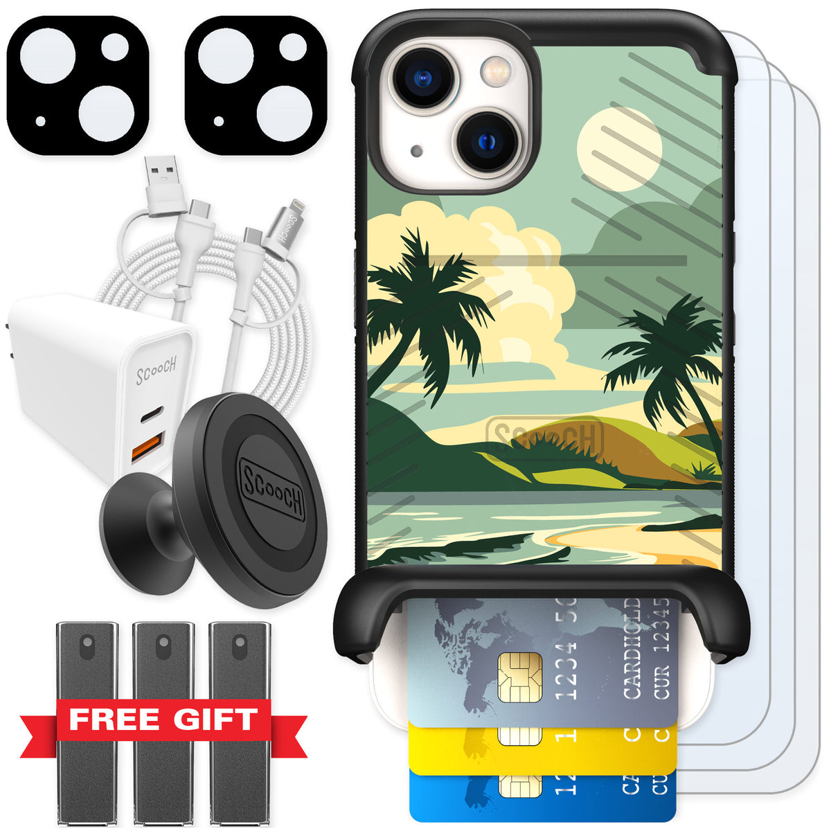 Scooch Wingmate Paradise Cove for iPhone 13 — Ultimate Bundle