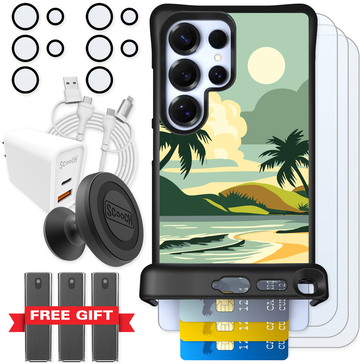 Scooch Wingmate Paradise Cove for Galaxy S25 Ultra — Ultimate Bundle