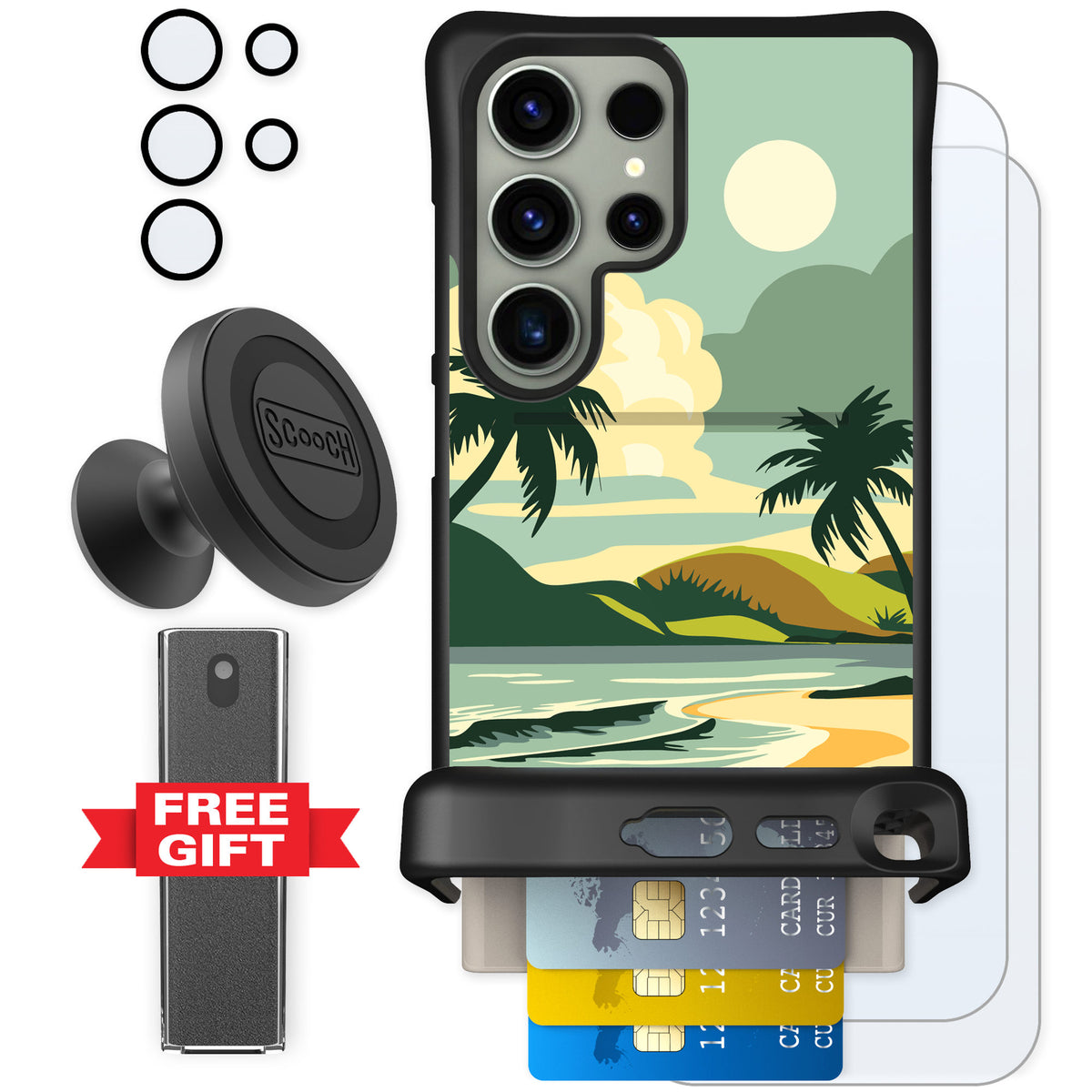 Scooch Wingmate Paradise Cove for Galaxy S24 Ultra — Defender Bundle