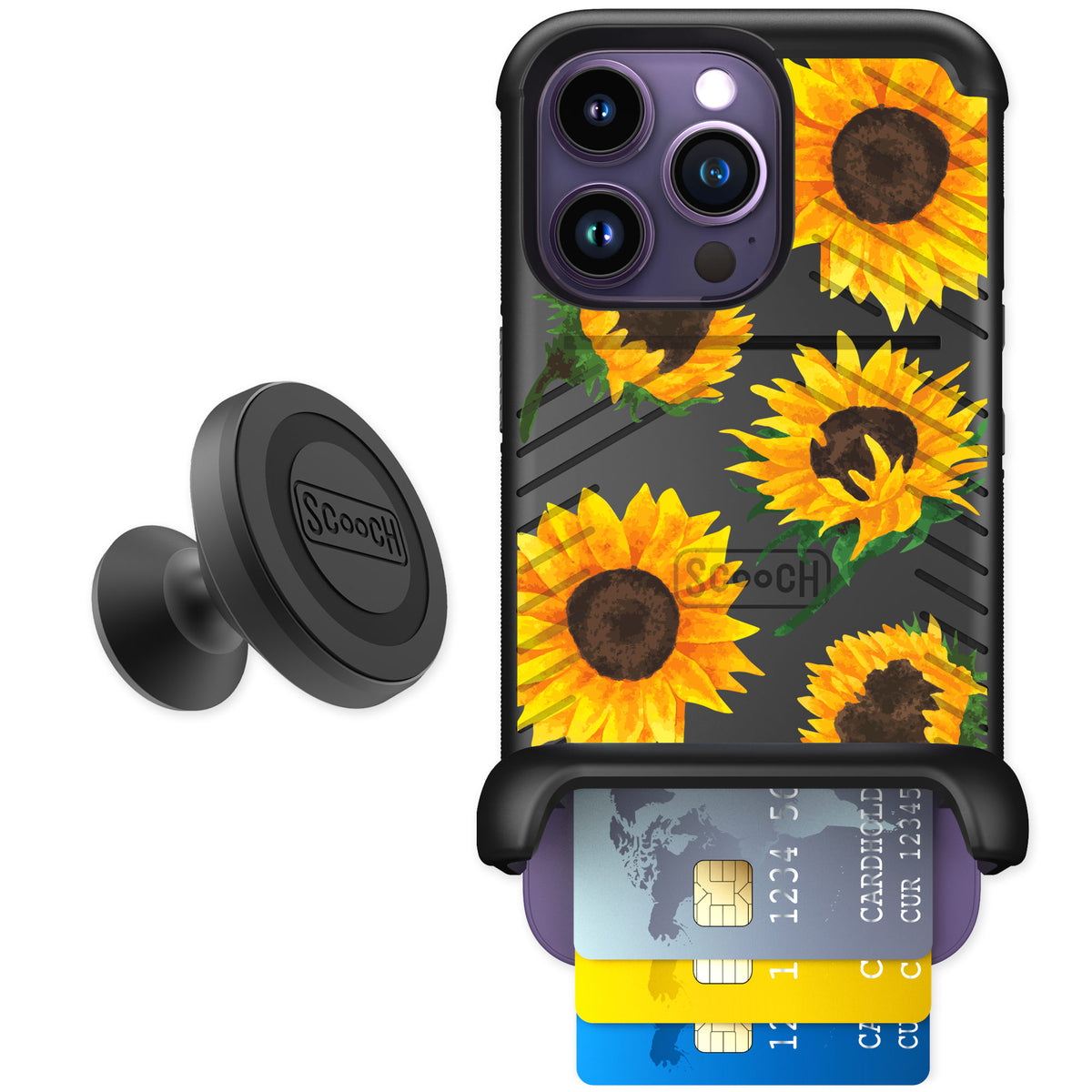 Scooch Wingmate Sunflower Frenzy for iPhone 14 Pro — Starter Bundle