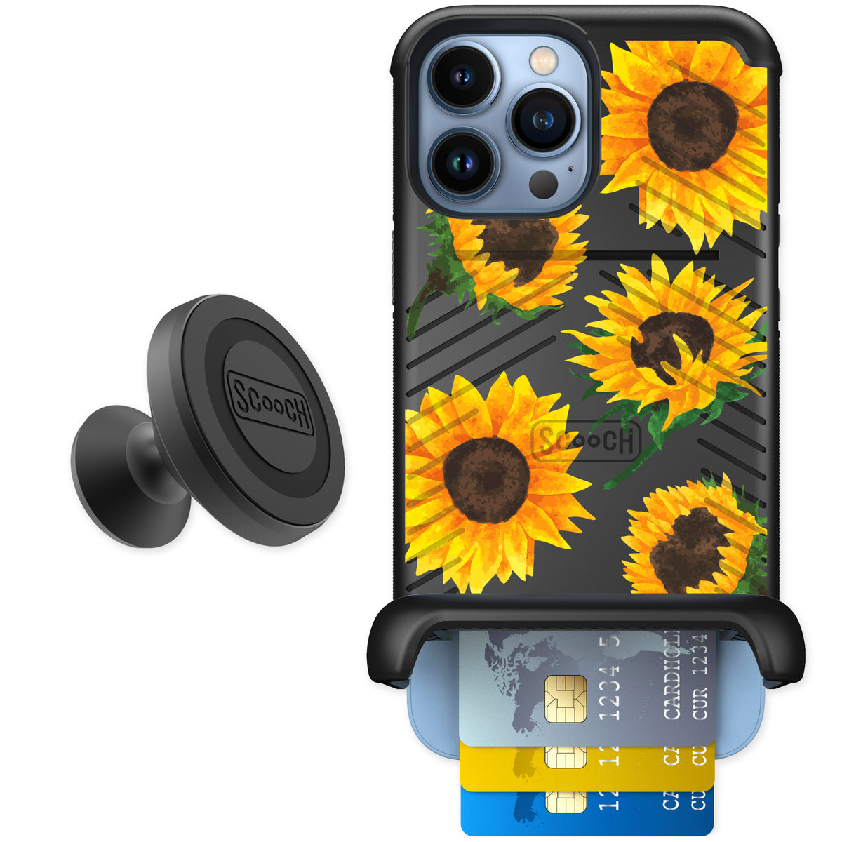 Scooch Wingmate Sunflower Frenzy for iPhone 13 Pro Max — Starter Bundle
