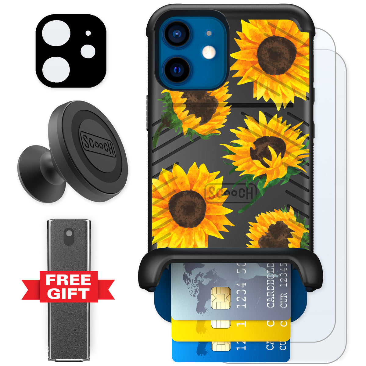 Scooch Wingmate Sunflower Frenzy for iPhone 12 — Defender Bundle