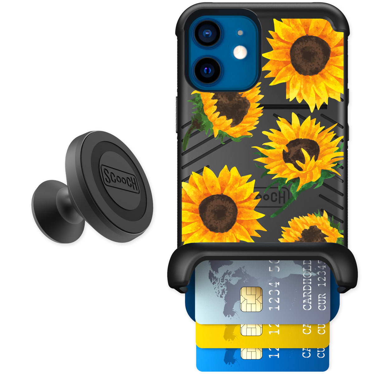 Scooch Wingmate Sunflower Frenzy for iPhone 12 mini — Starter Bundle