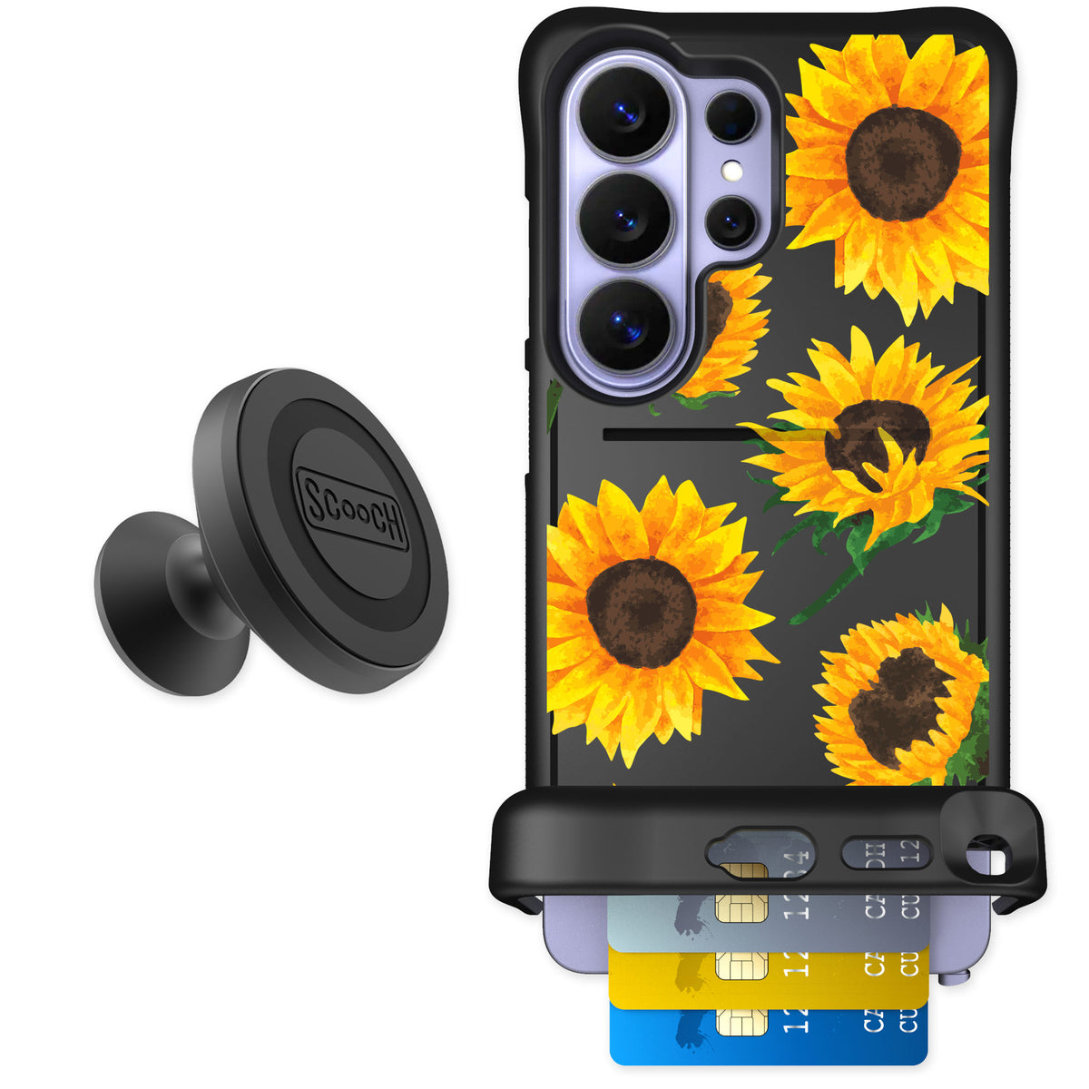 Scooch Wingmate Sunflower Frenzy for Galaxy S26 Ultra — Starter Bundle