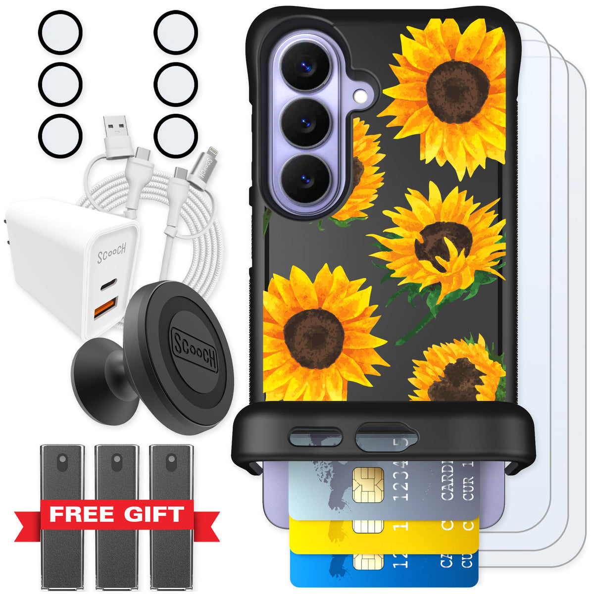 Scooch Wingmate Sunflower Frenzy for Galaxy S26 — Ultimate Bundle