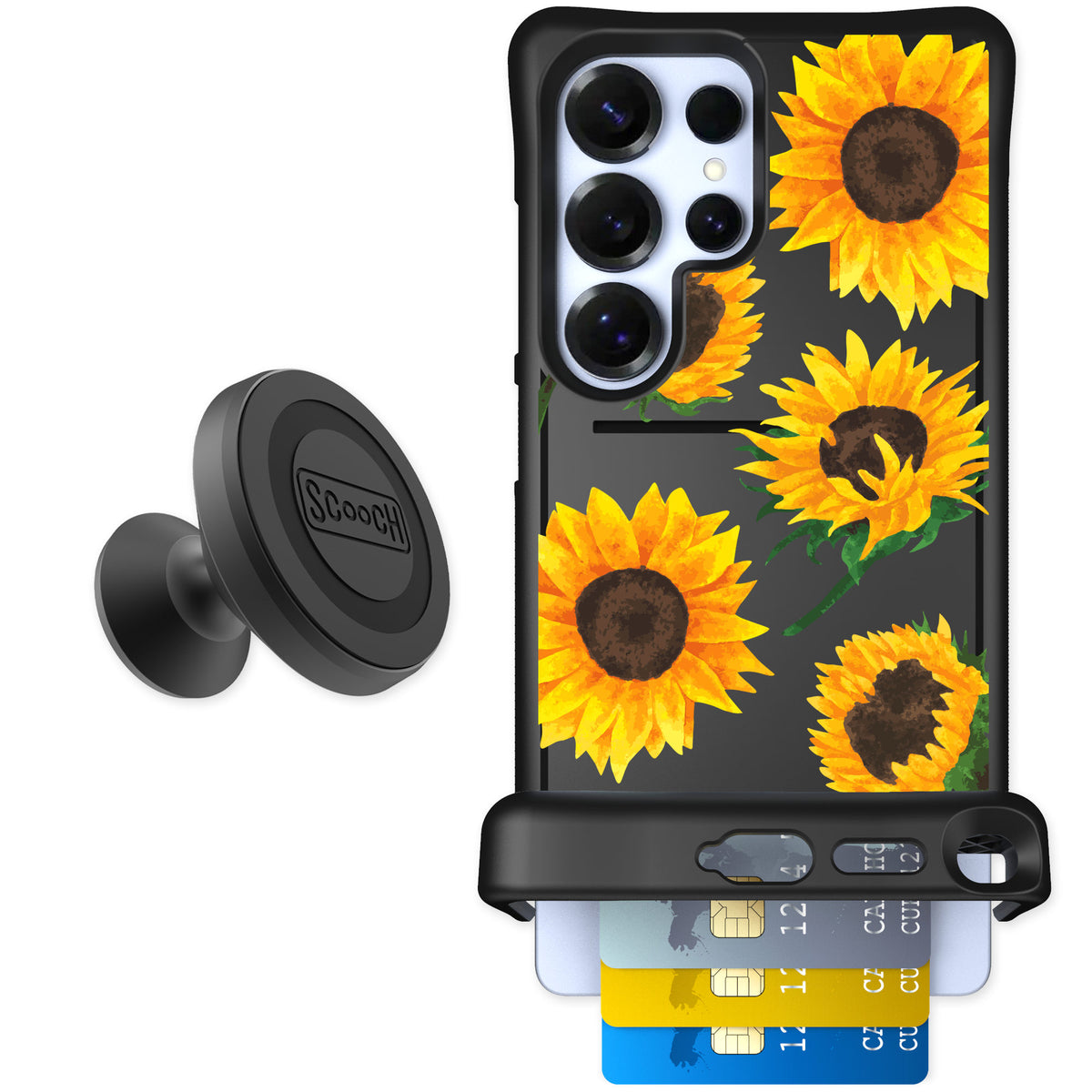Scooch Wingmate Sunflower Frenzy for Galaxy S25 Ultra — Starter Bundle