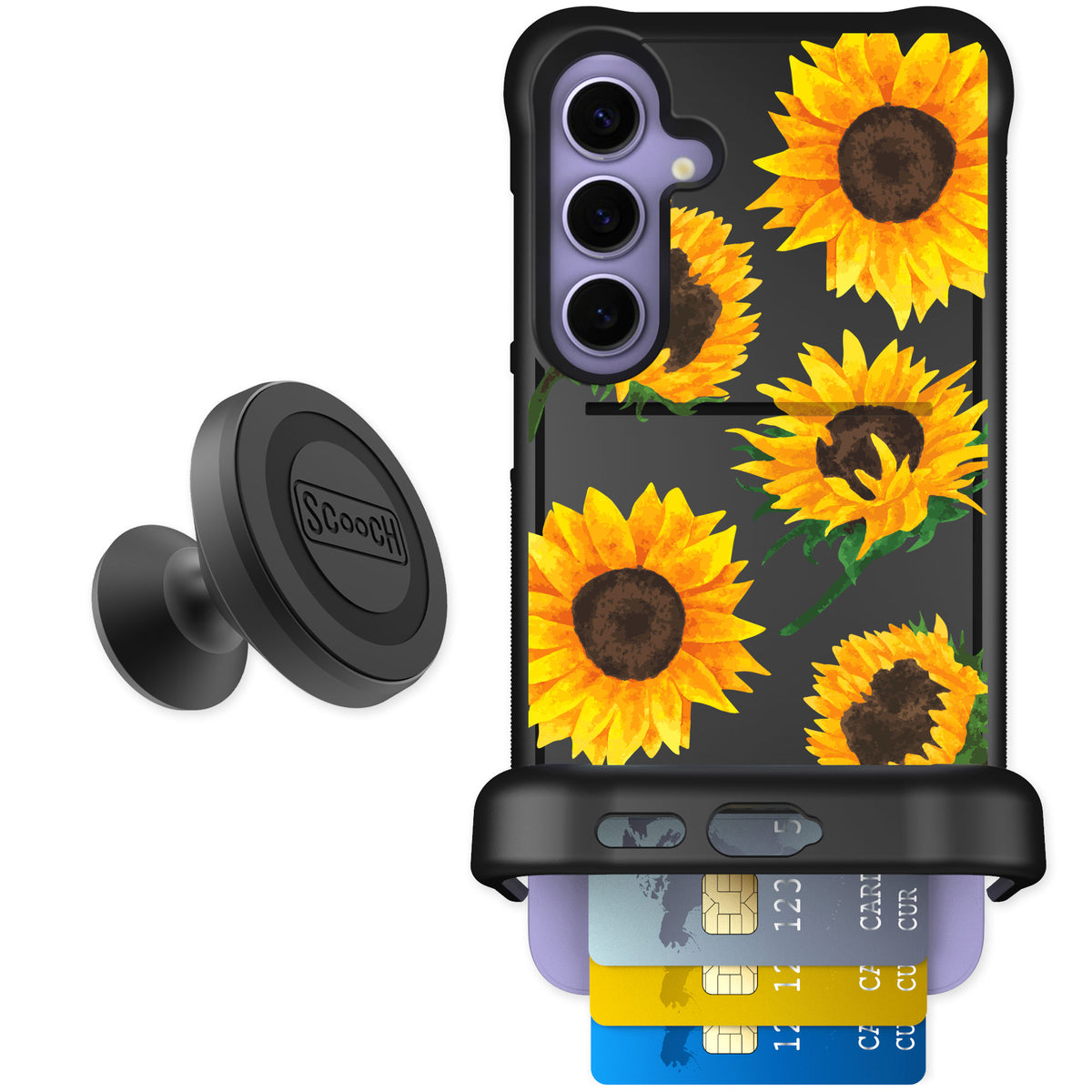 Scooch Wingmate Sunflower Frenzy for Galaxy S24+ — Starter Bundle