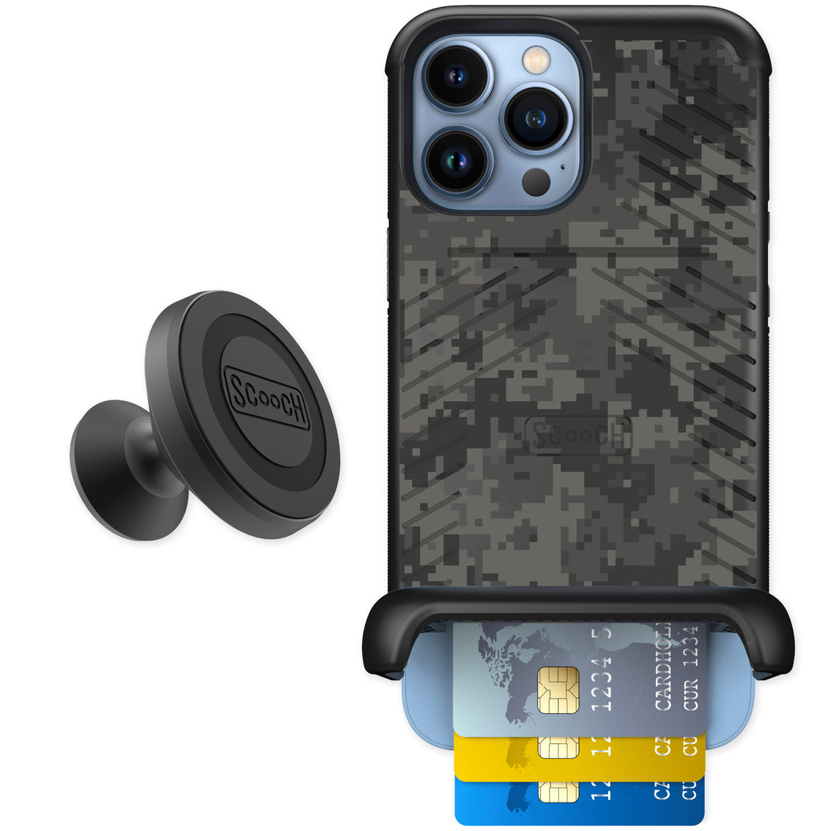 Scooch Wingmate Digi Camo for iPhone 13 Pro Max — Starter Bundle